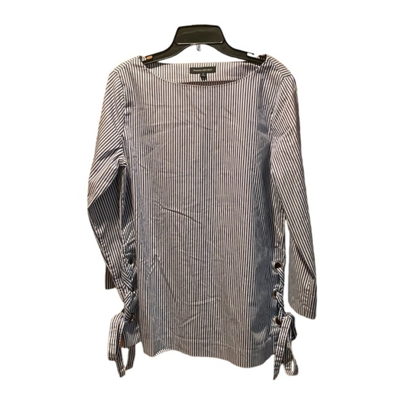 Banana Republic Striped Side Ties Tunic Blue & White Small - Picture 1 of 5